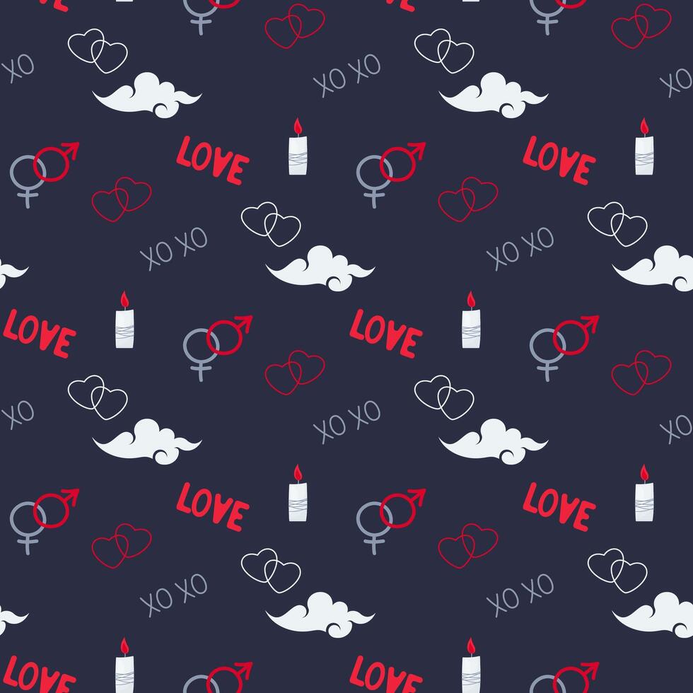 romantic seamless pattern vector