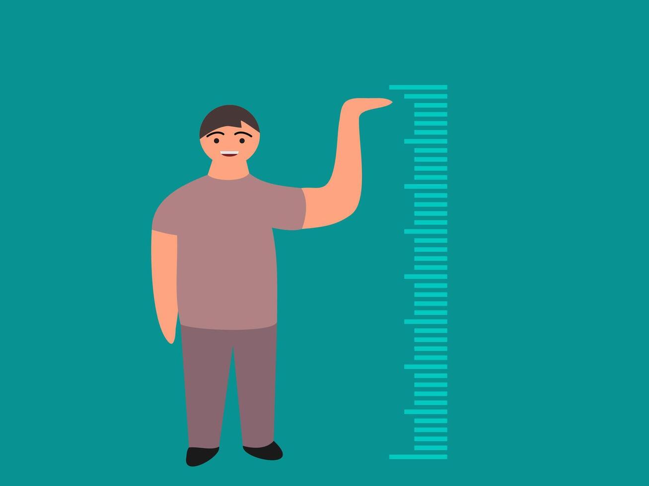 vector illustration of measuring height flat design
