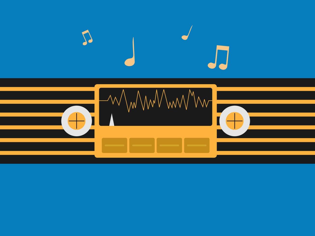 Radio Day flat design vector illustration