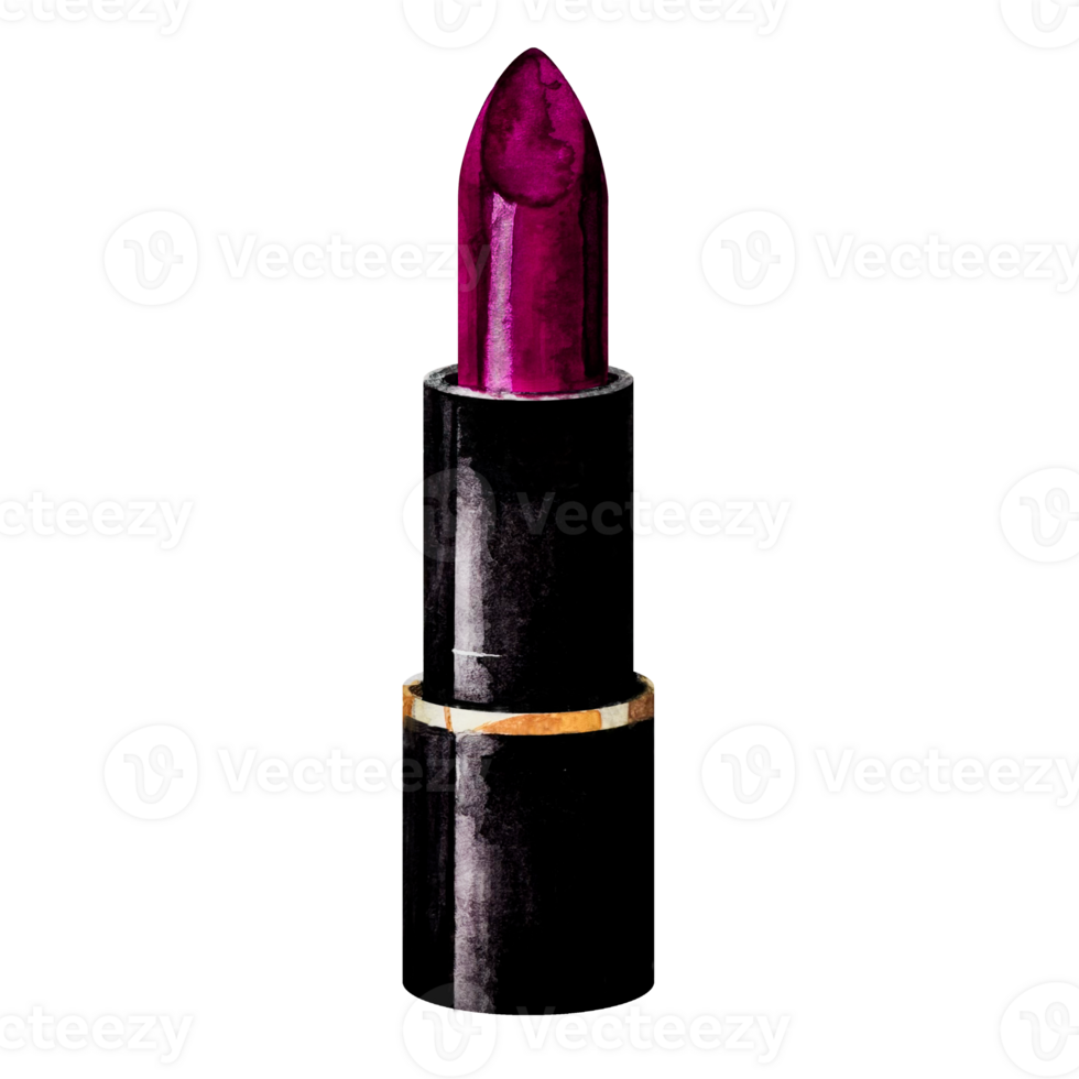 donker Purper lippenstift. waterverf. geïsoleerd afbeeldingen. voor kaart, banier, logo, kleding stof of textiel. png