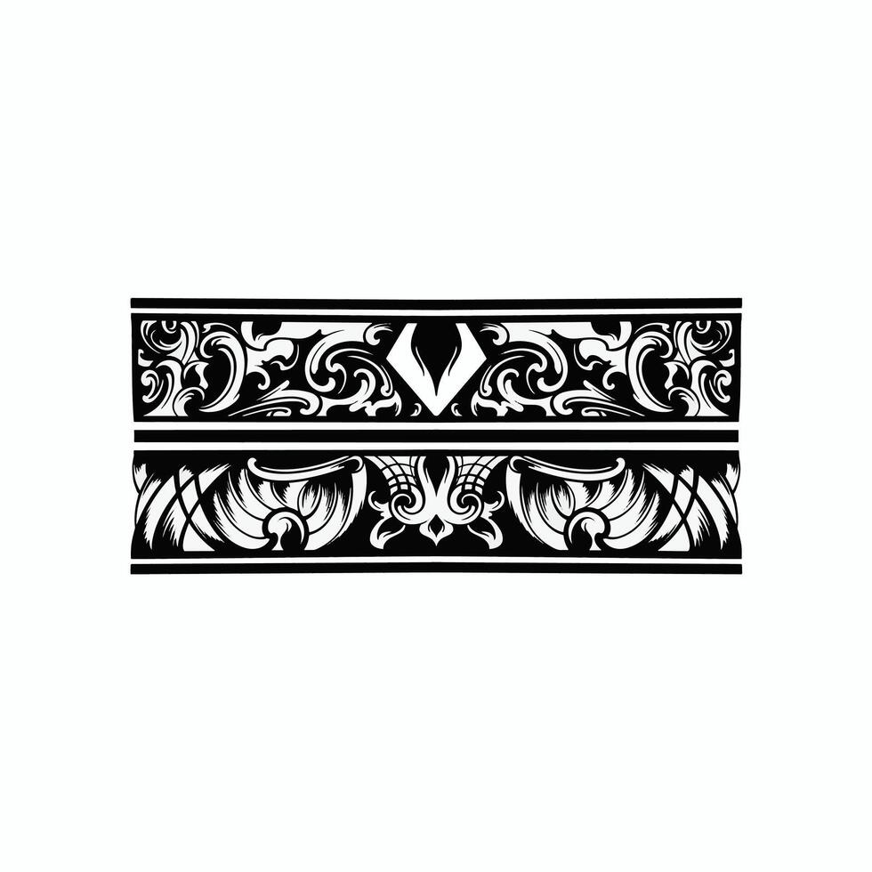 diseño de mandala polinesio tribal, ornamento geométrico del vector del patrón del estilo del tatuaje hawaiano en blanco y negro