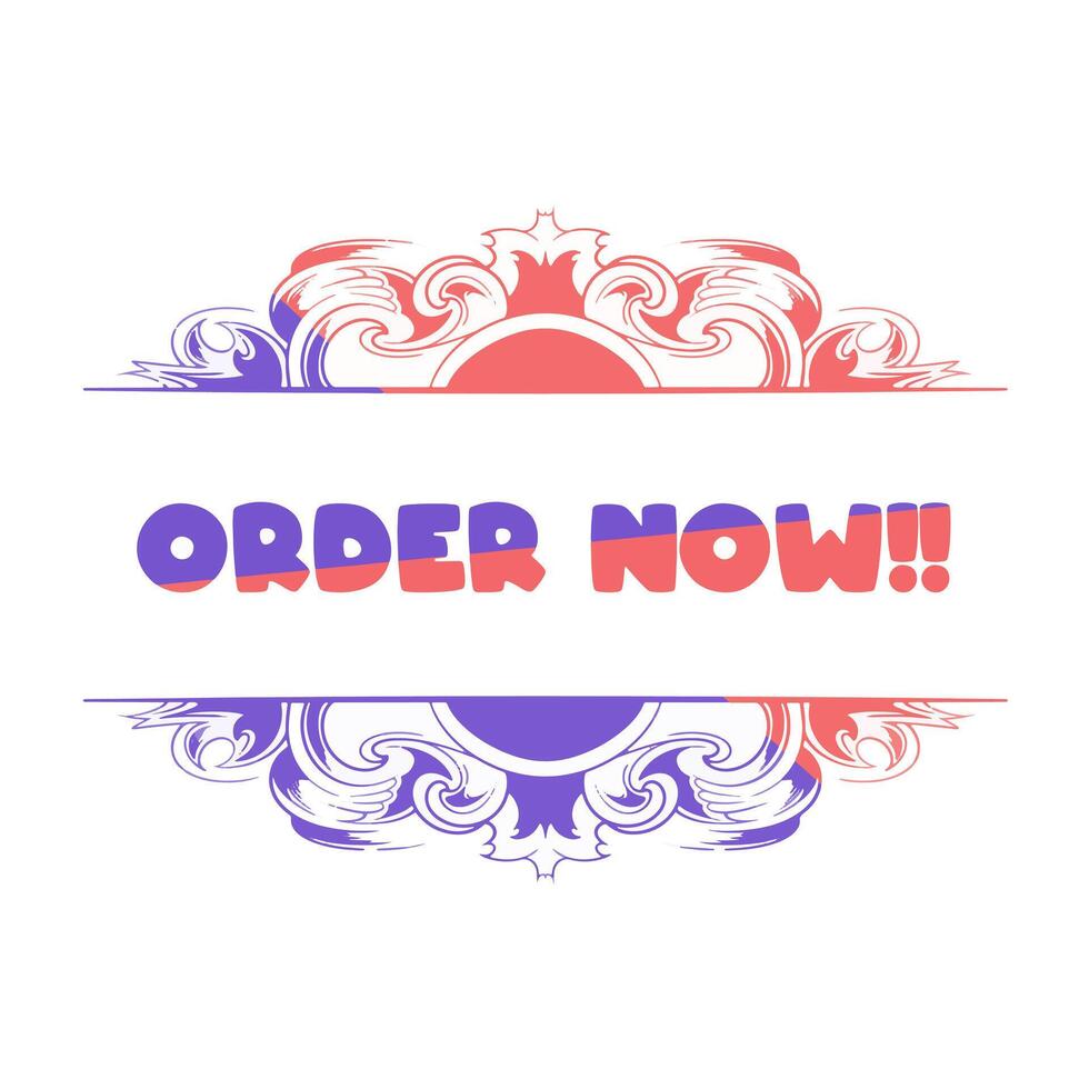 text design order Now In Banner Style, text design order now vector