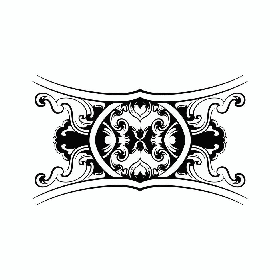 diseño de mandala polinesio tribal, ornamento geométrico del vector del patrón del estilo del tatuaje hawaiano en blanco y negro