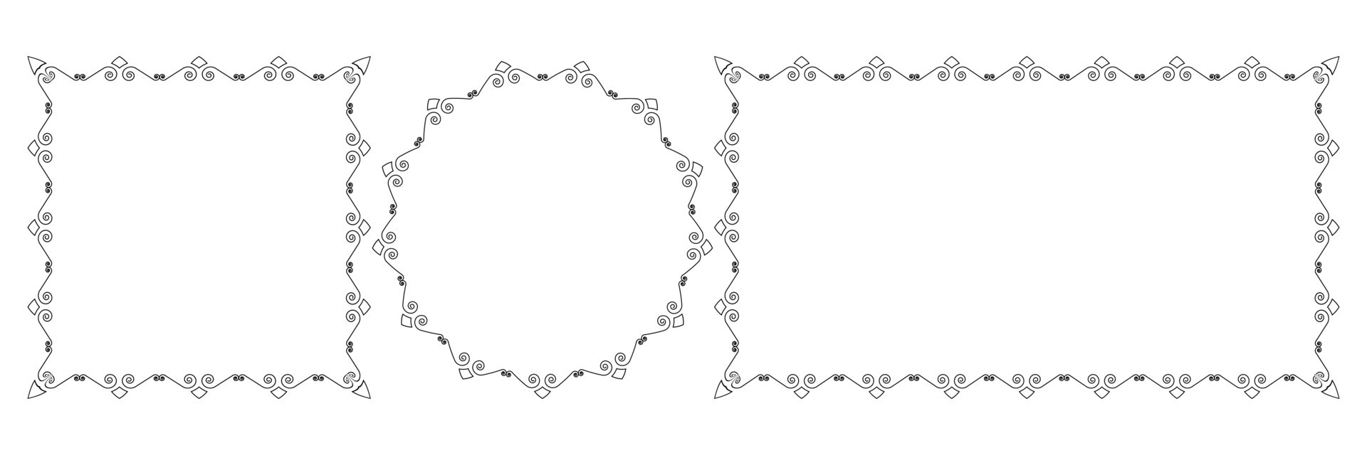 swirl frame set with copy space 37149159 Vector Art at Vecteezy