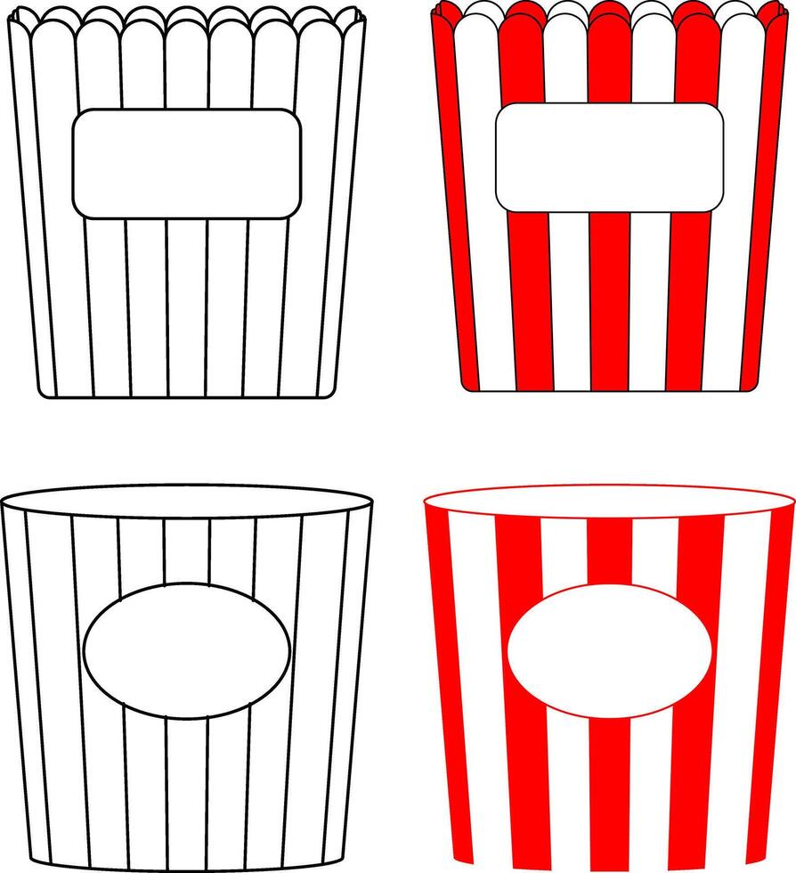 empty paper box for popcorn icon vector