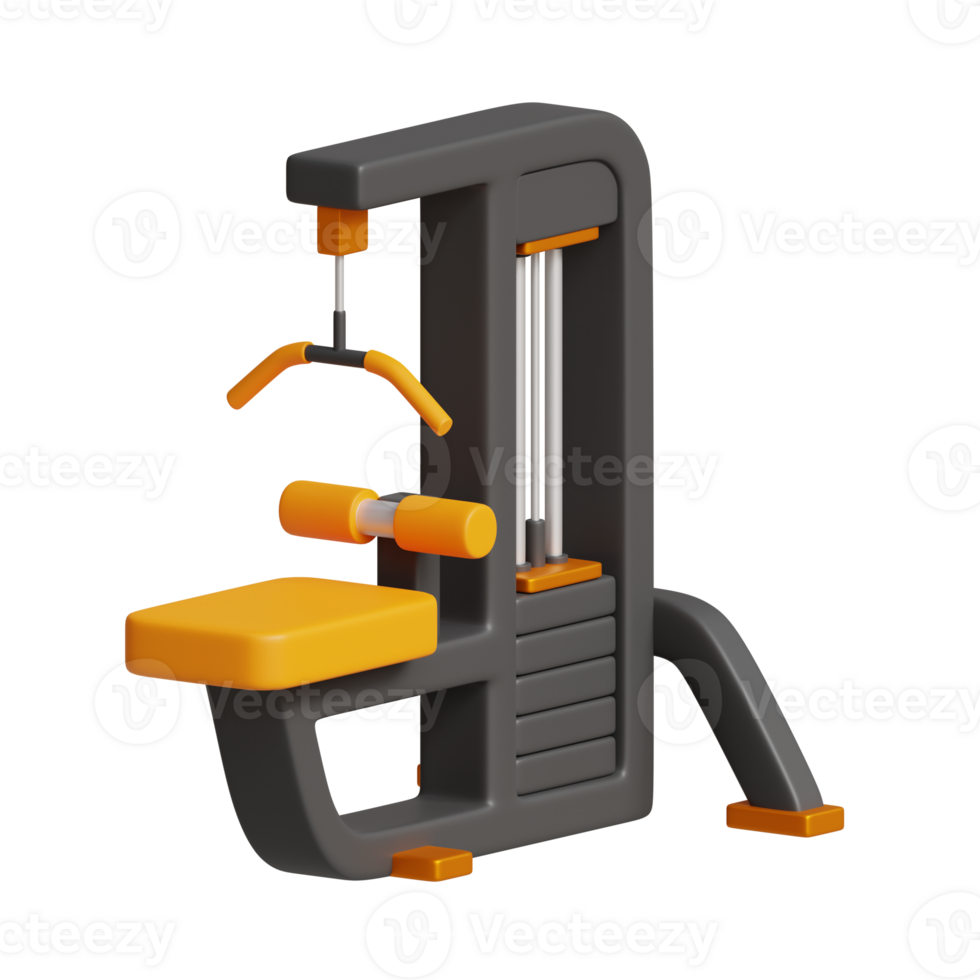 3d rendering of lat pulldown fitness icon png