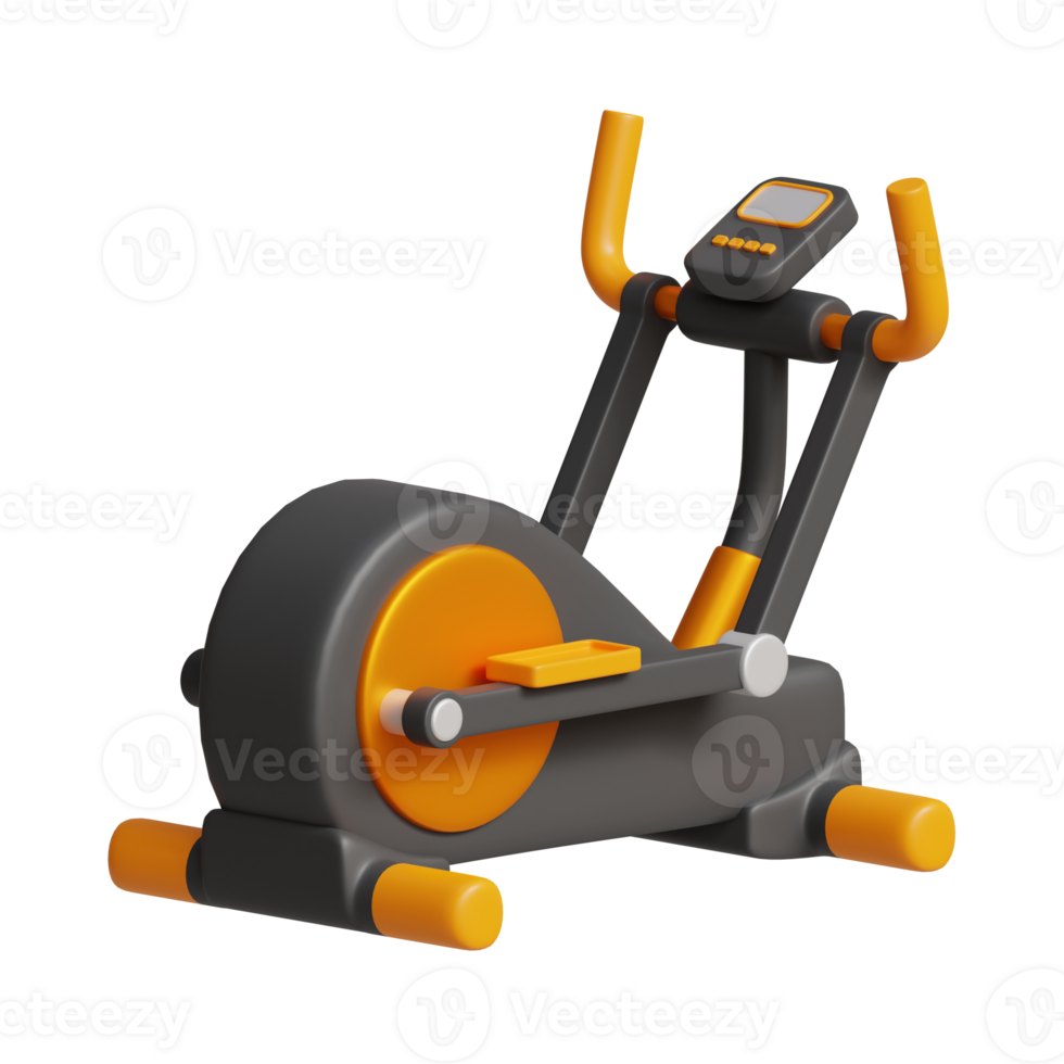 3d rendering of elliptical machine fitness icon png