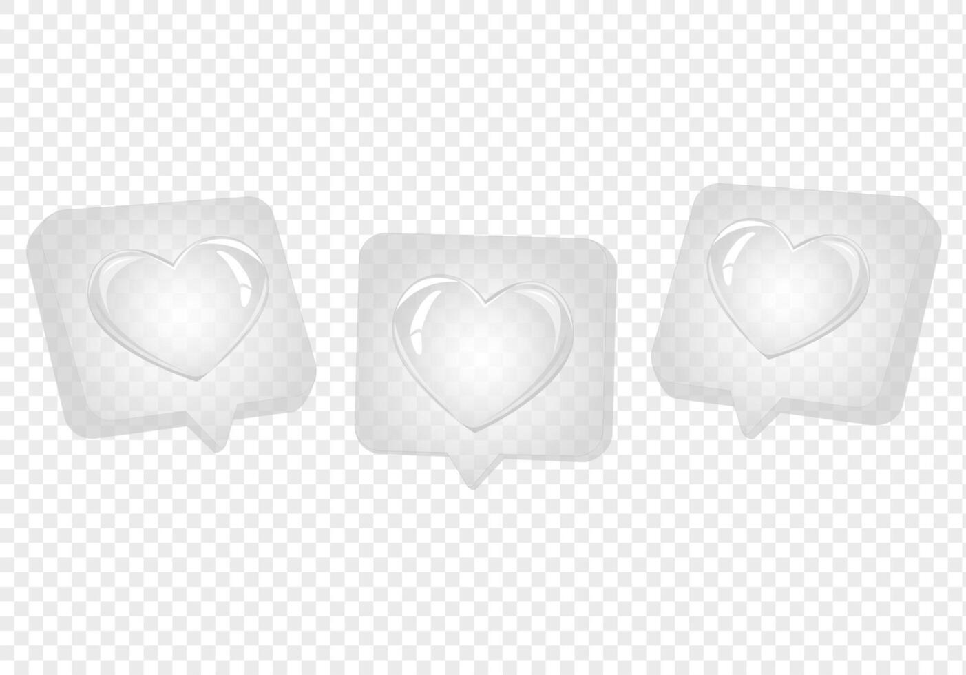 Textbox, Love icon, social media, sticker reaction.Set of heart in speech bubble icon. Vector illustration