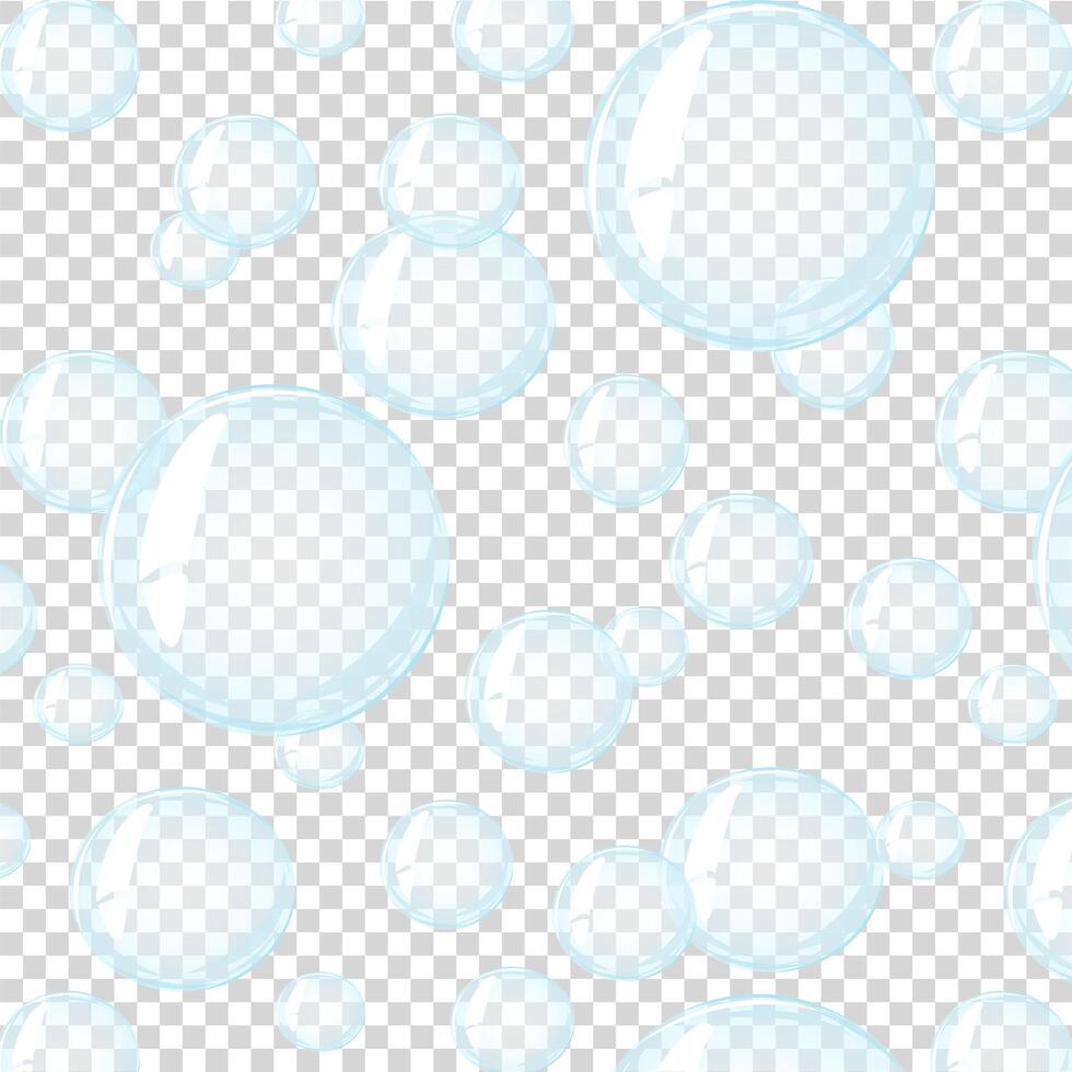 Pattern water bubble. Soap bubble, crystal glass ball. Beauty product, moisture, skincare bubbles top view,  splashes vector