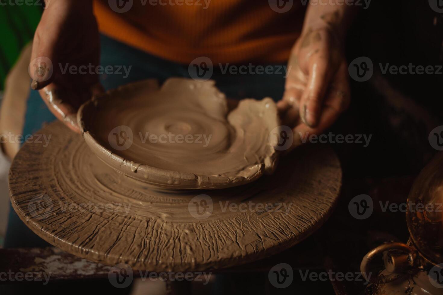 pottery workshop, clay product, authentic atmosphere, background photo