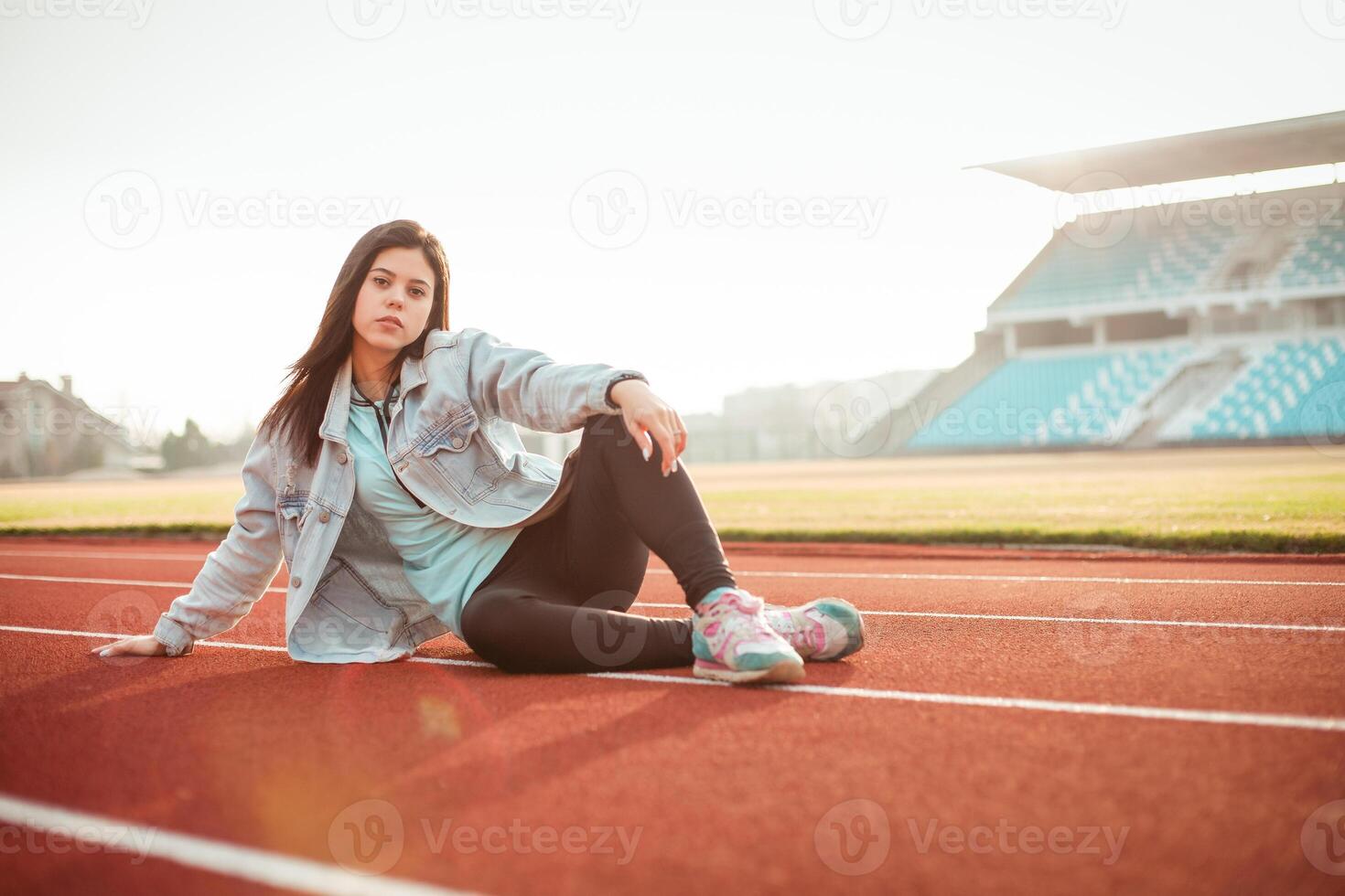 athlete on the starting blocks photo