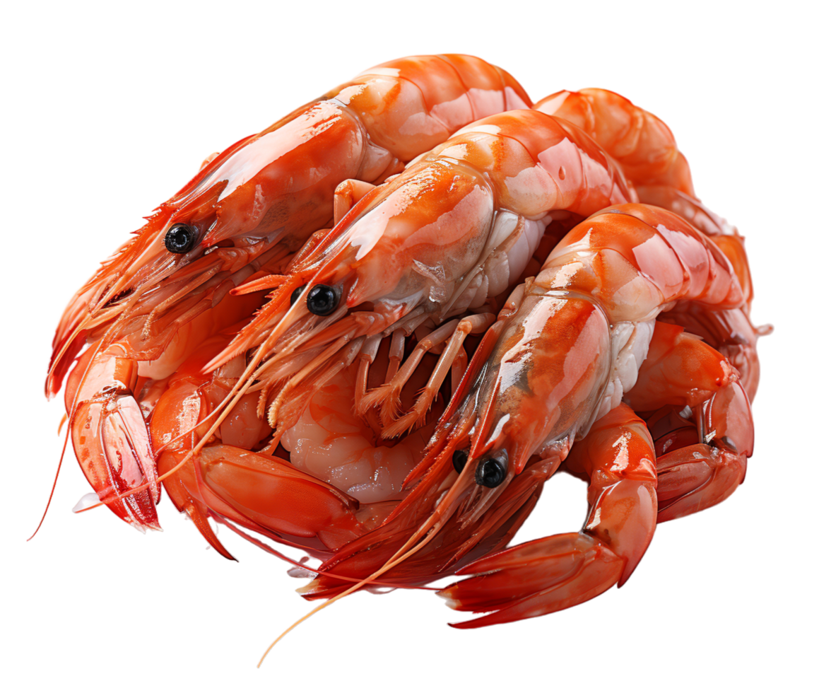 AI generated raw shrimp seafood dish, generative ai png