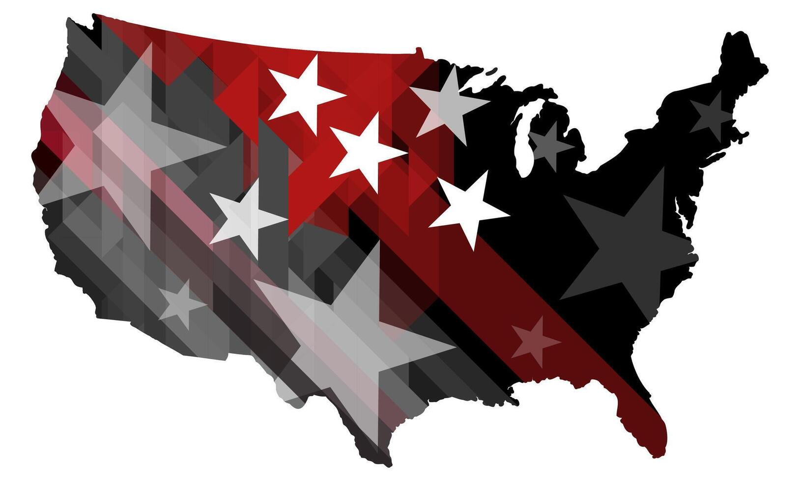 Flag with red lines and stars vector