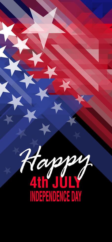 US national flag abstract geometric vector banner with triangular pattern