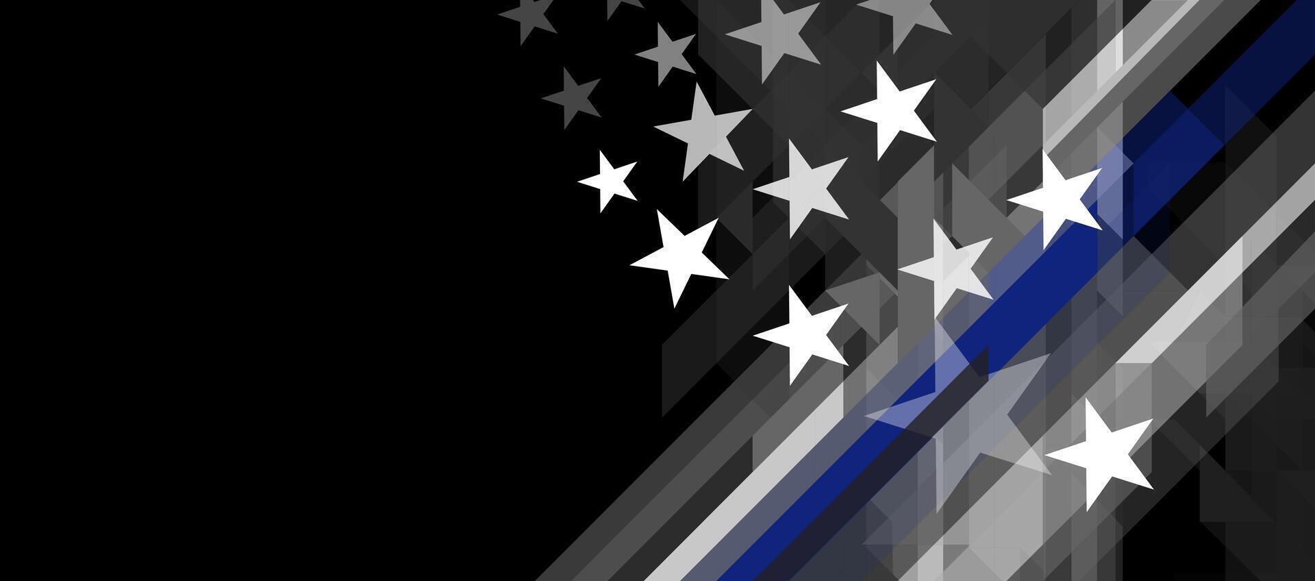 USA flag with a thin blue line vector