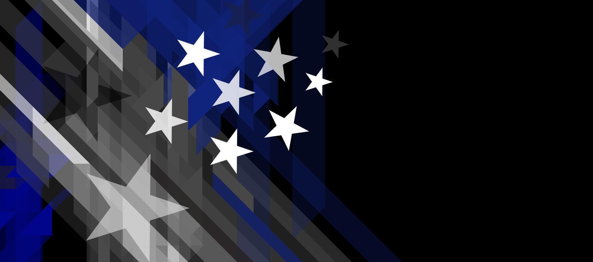 Estados Unidos bandera con un Delgado azul línea vector