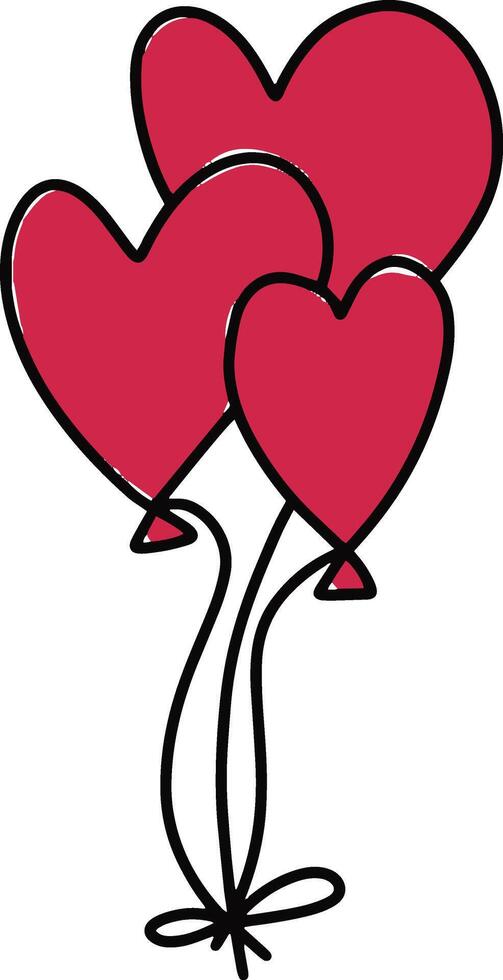 Doodle ballon heart icon Vector illustration
