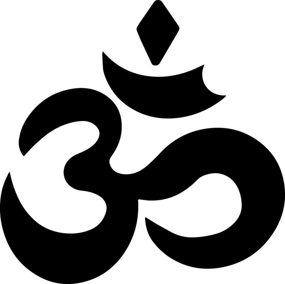Om symbol Oriental Hand drawn oum icon Doodle vector illustration