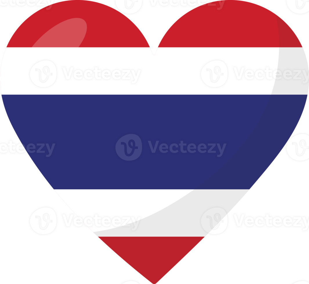 Thailand flag heart 3D style. png
