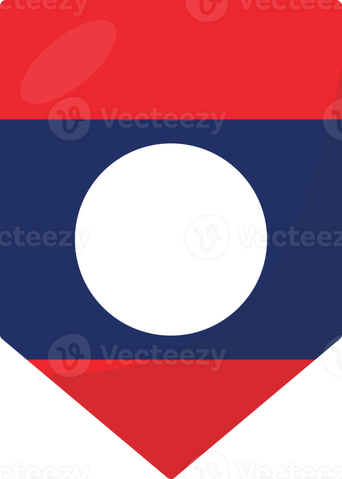 Laos flag pennant 3D cartoon style. png