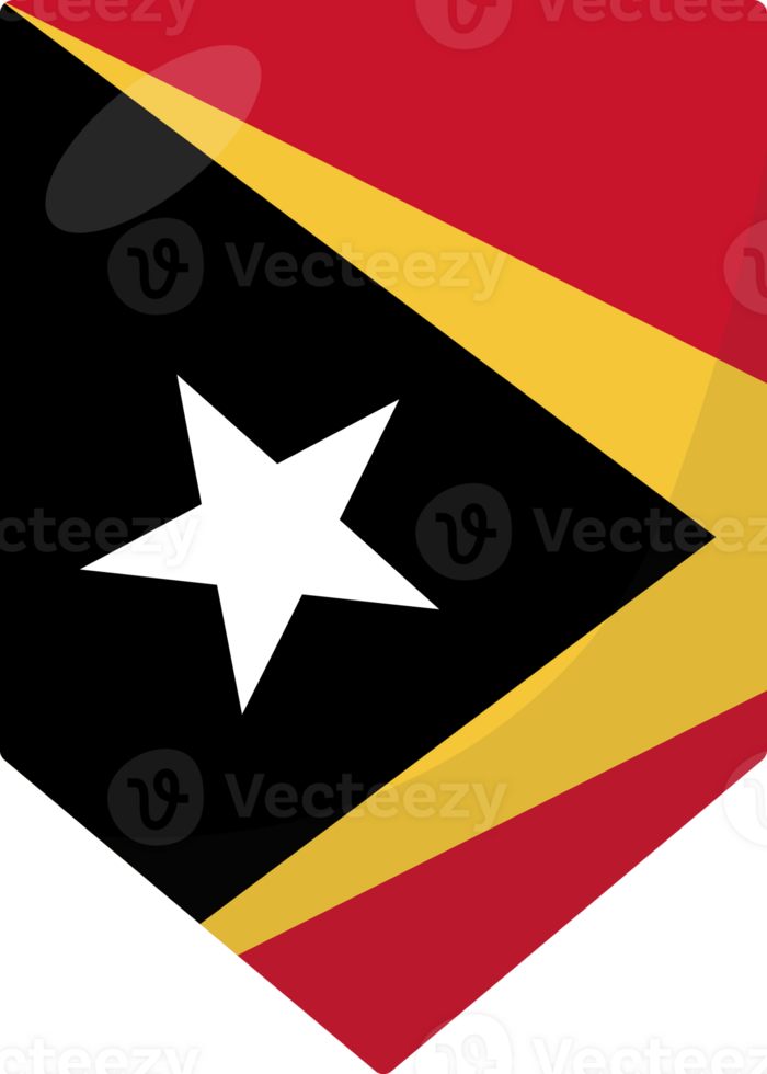 Timor Leste flag pennant 3D cartoon style. png