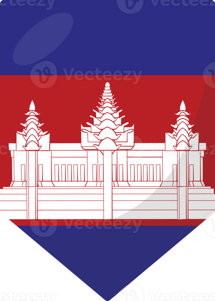 Cambodia flag pennant 3D cartoon style. png