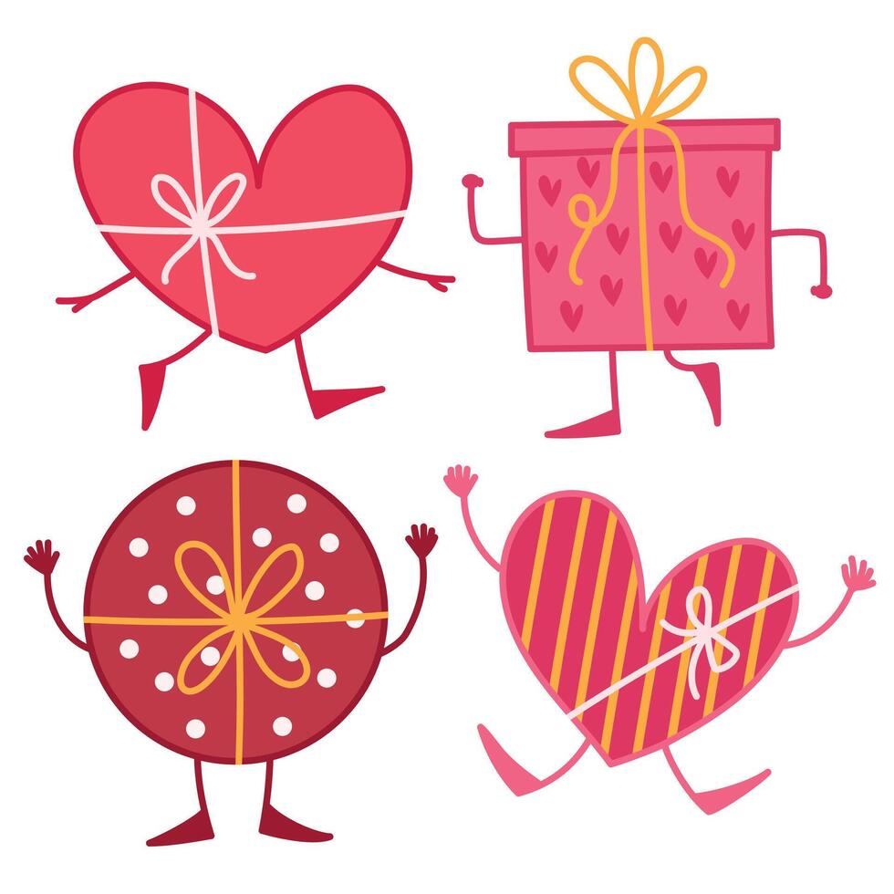 valentine gift box cartoon vector