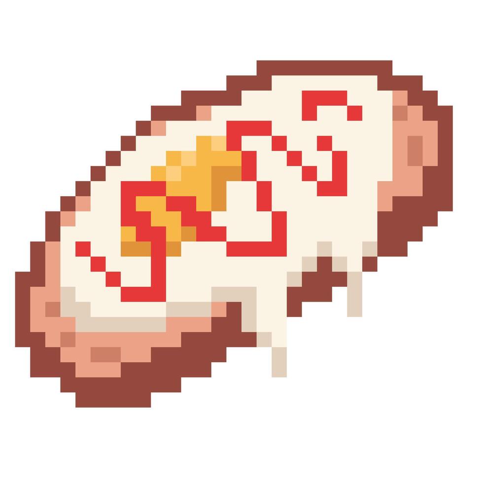 egg on toast pixel vector