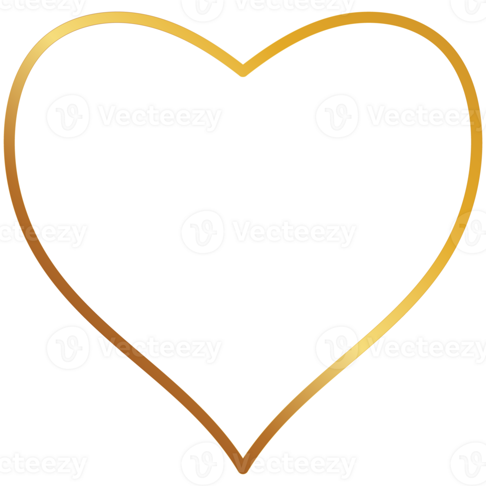 golden heart shape golden frame transparent background png