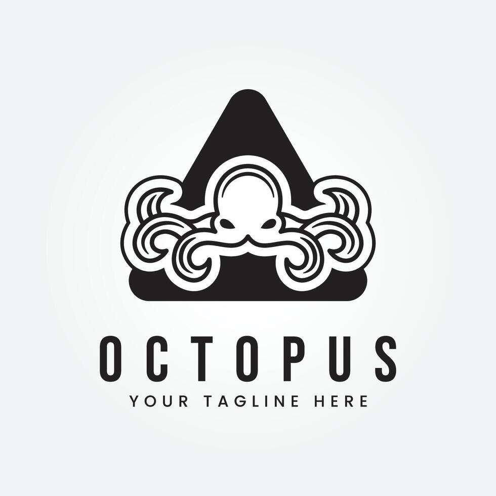 Octopus logo. Isolated octopus on white background vector illustration