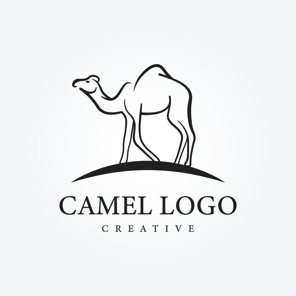 moderno minimalista camello logo diseño plano vector ilustración