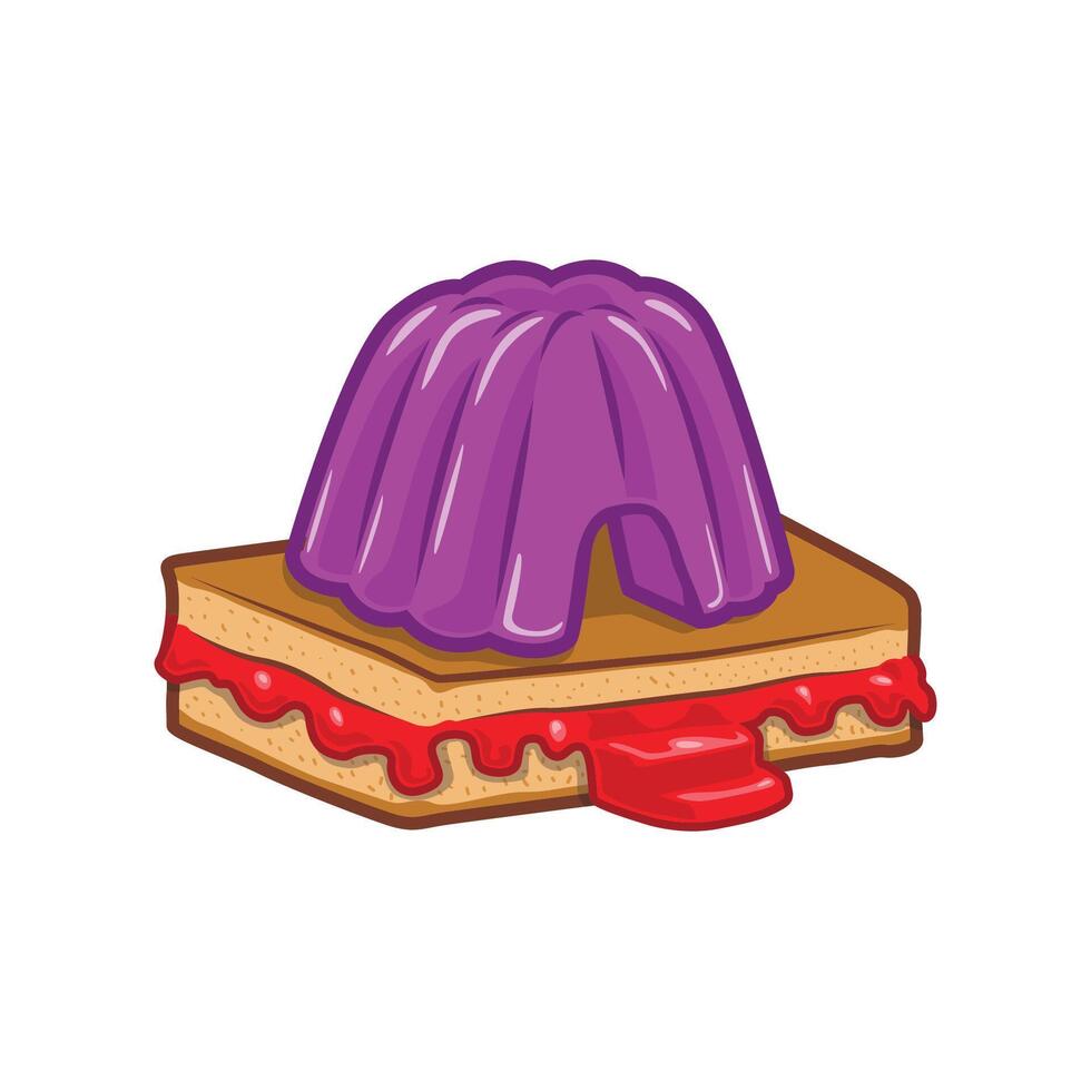 a house made out of bread with peanut butter and jelly vector illustration