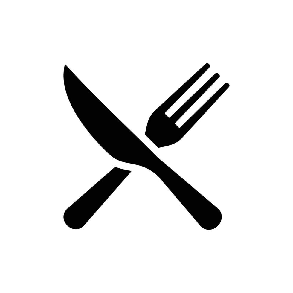 tenedor y cuchillo símbolo icono vector ilustración