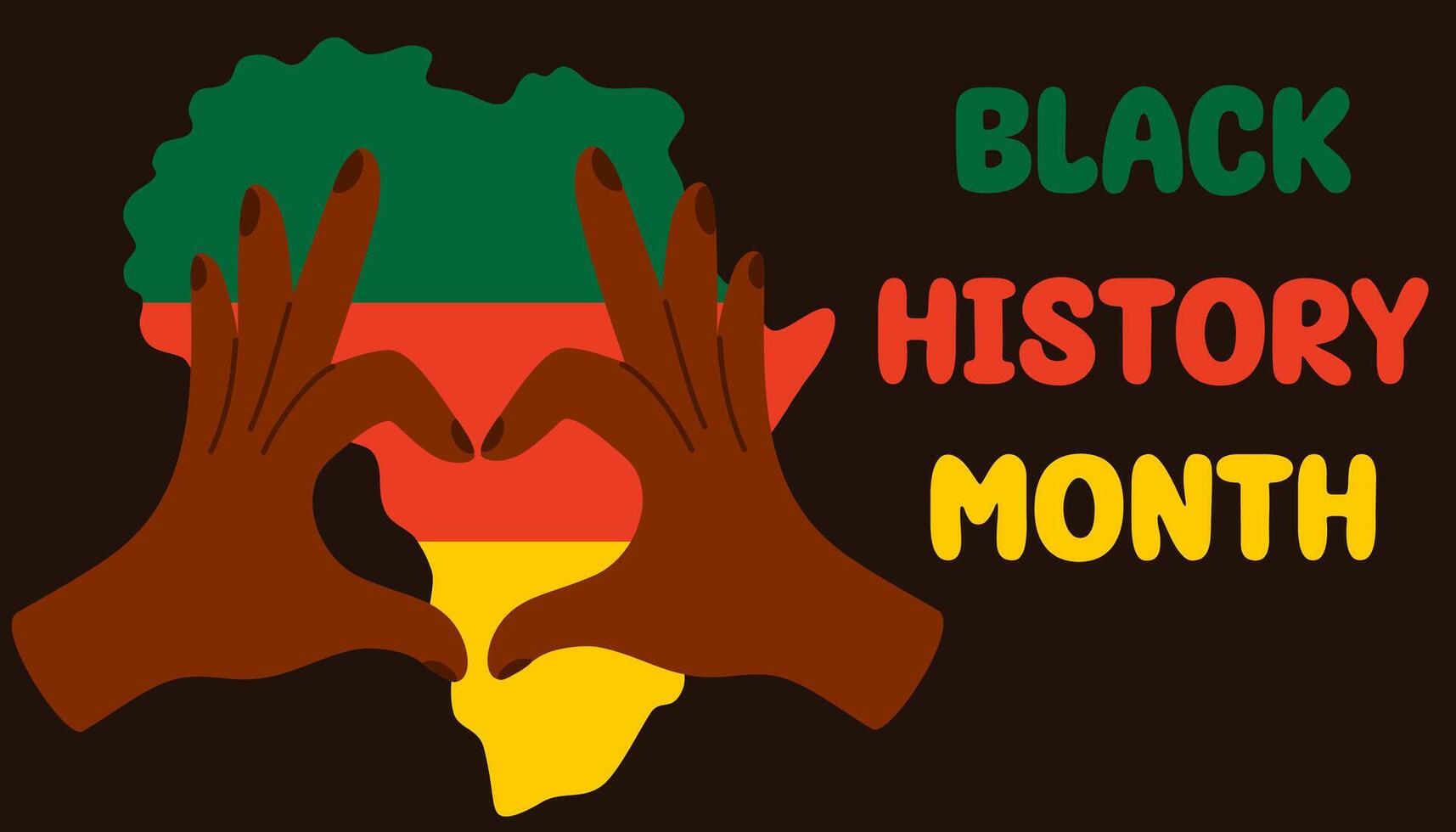 mes negro de la historia. historia afroamericana. celebrado anualmente. en febrero en estados unidos y canadá. cartel, tarjeta, pancarta, fondo. ilustración vectorial vector