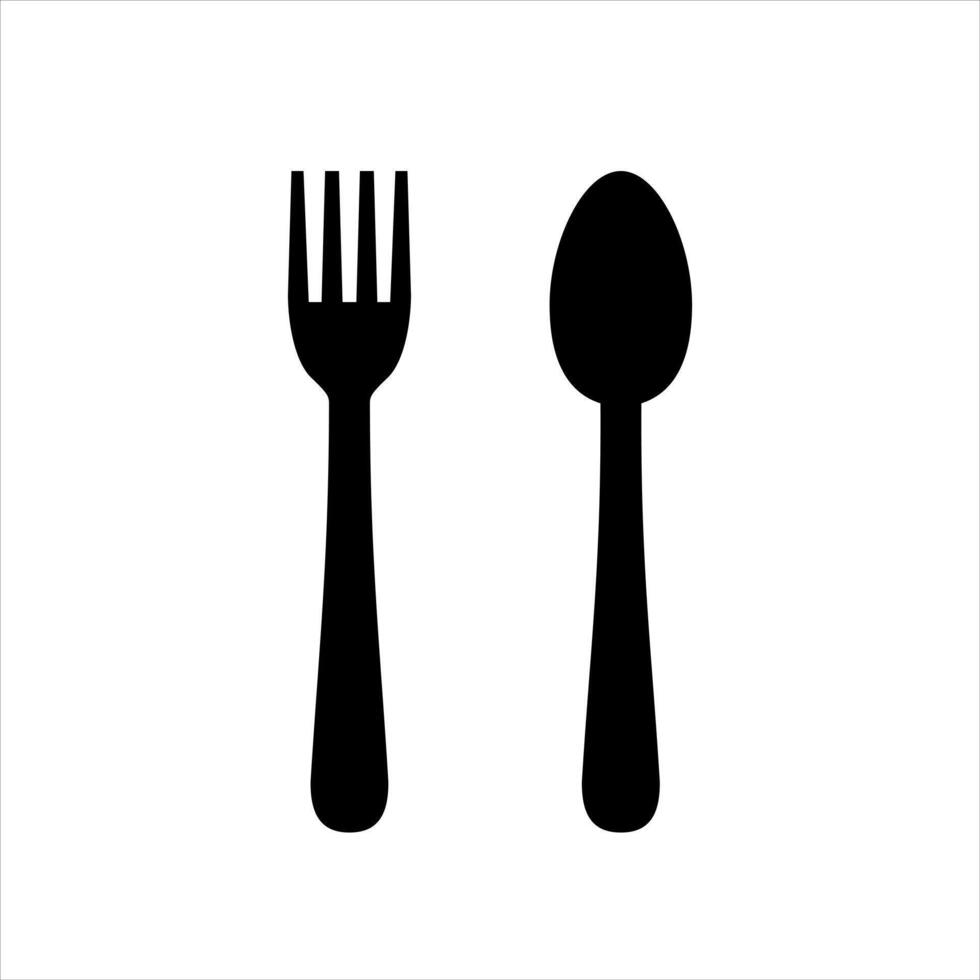 tenedor cuchara icono. tenedor cuchara icono vector. tenedor cuchara sencillo signo. tenedor y cuchara diseño vector ilustración