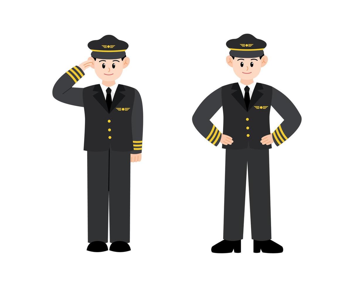 Airplane Pilot Cartoon Character vector