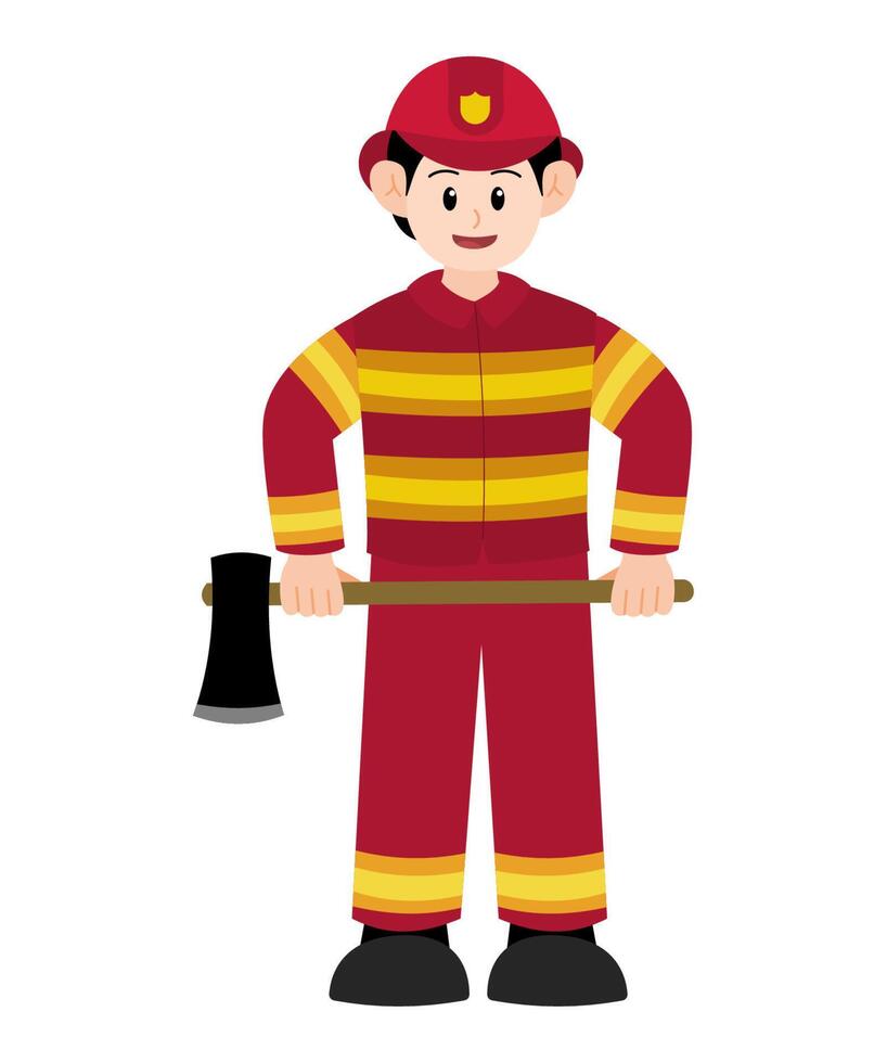 Firefighter Cartoon Character Elements vector