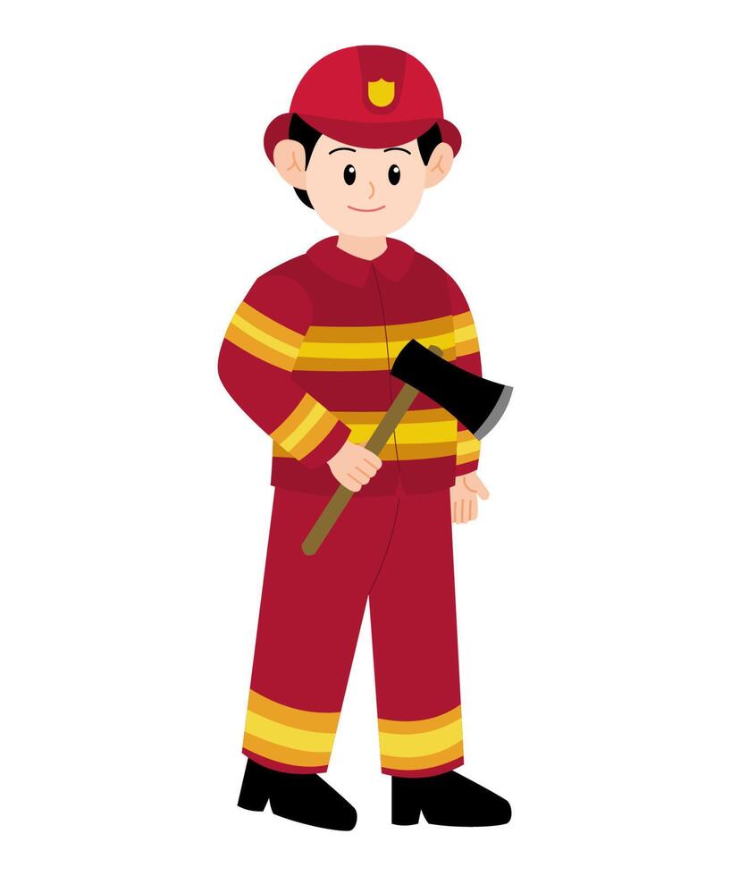 bombero dibujos animados personaje elementos vector