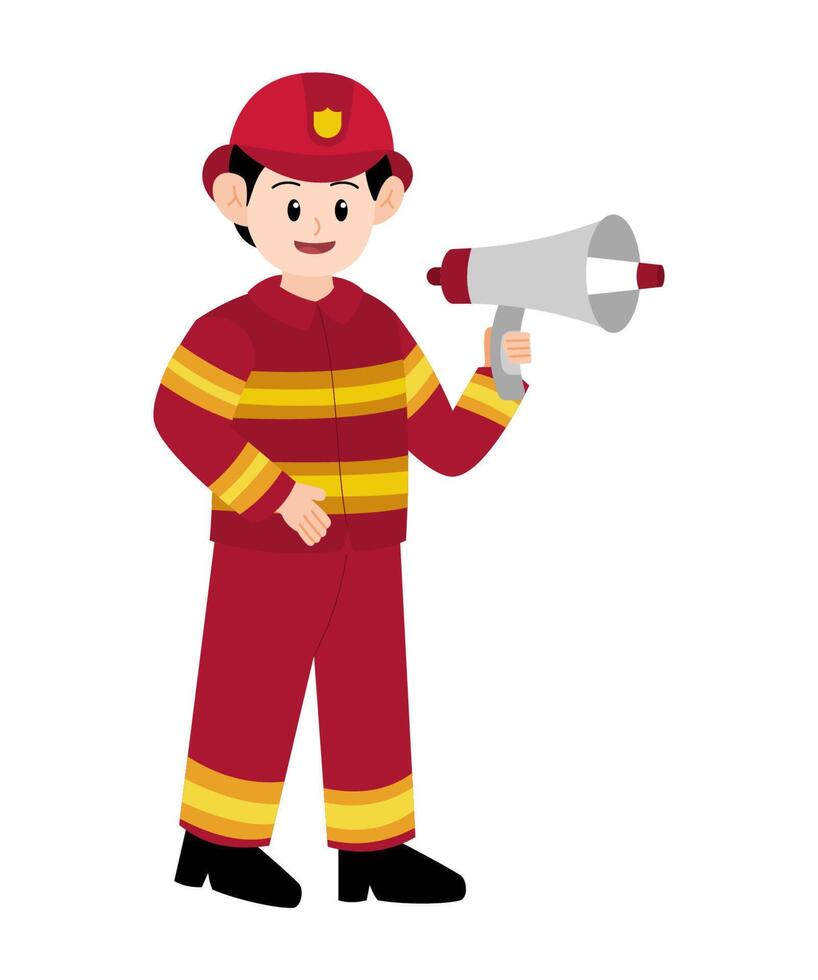 bombero dibujos animados personaje elementos vector