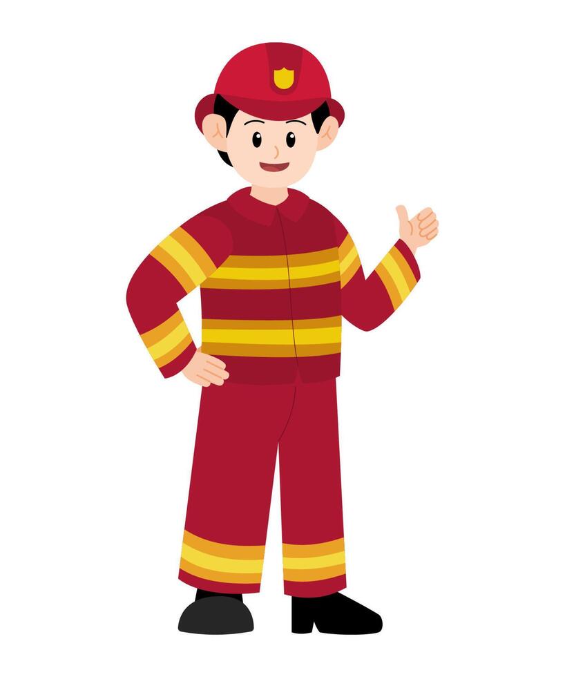 Firefighter Cartoon Character Elements vector