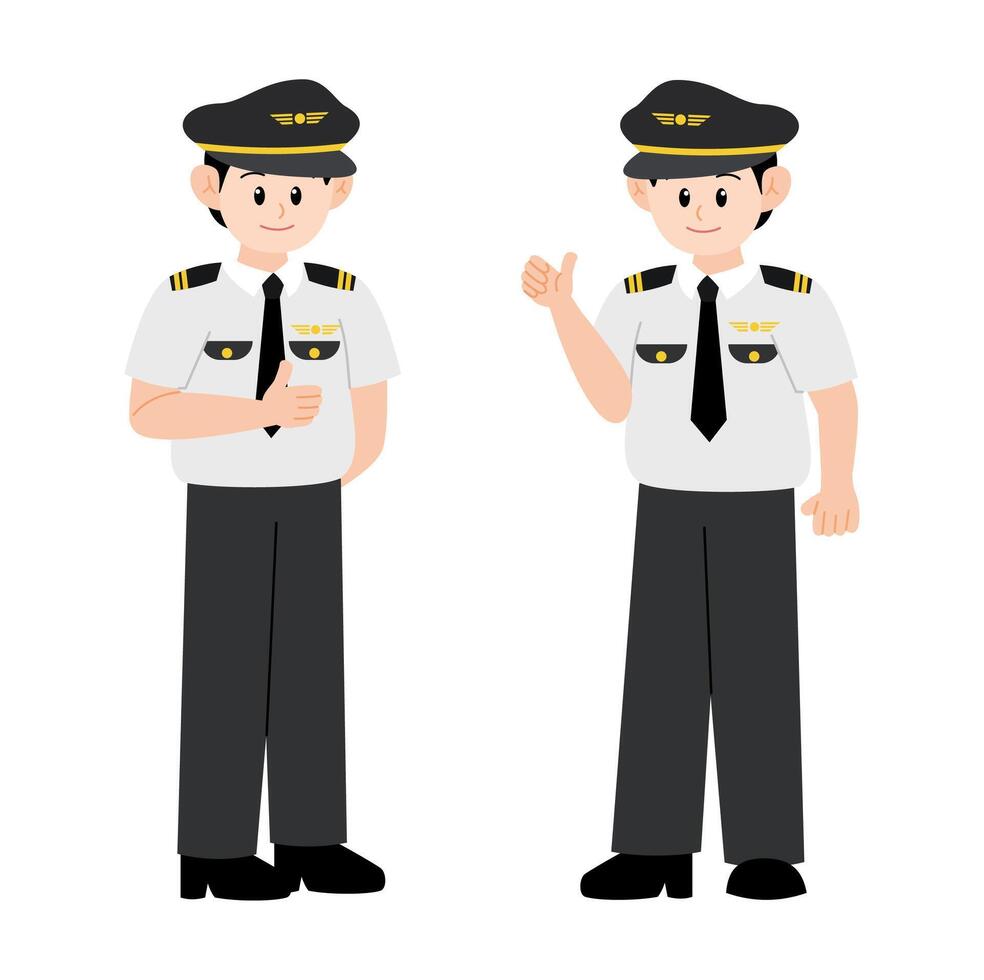 Airplane Pilot Cartoon Character vector