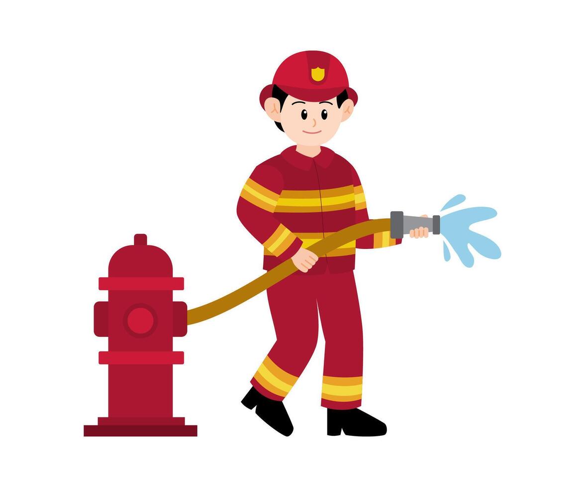 bombero dibujos animados personaje elementos vector