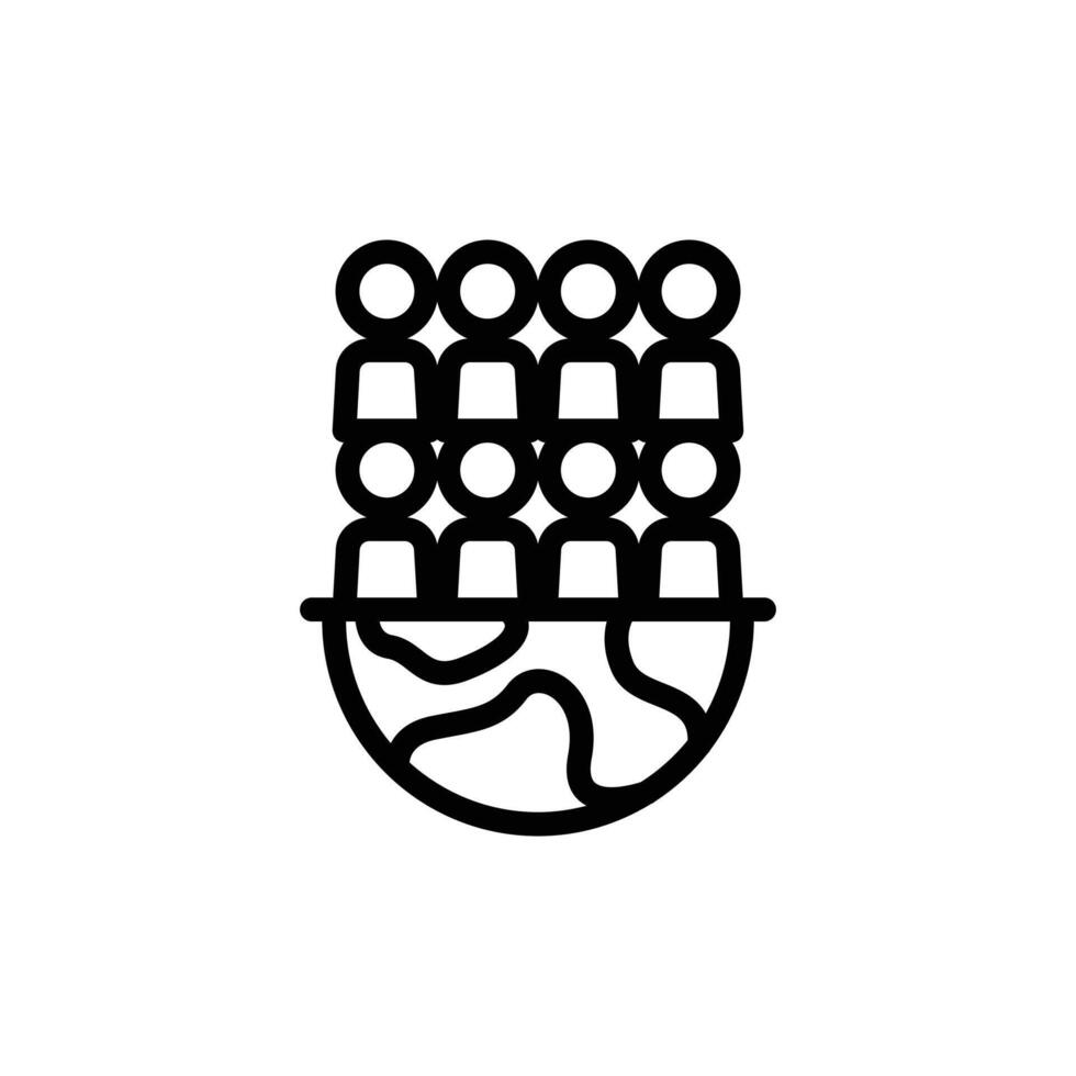 Population icon design from digital economy collection. Thin linear population, group, people outline icon isolated on white background. vector