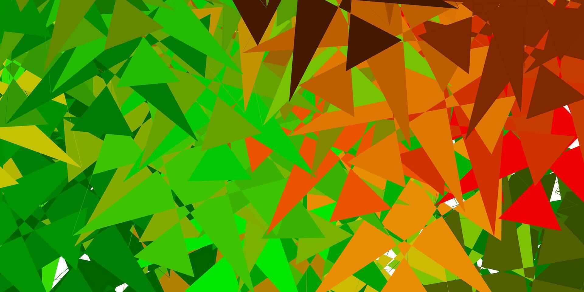 Dark Green, Yellow vector background with triangles.