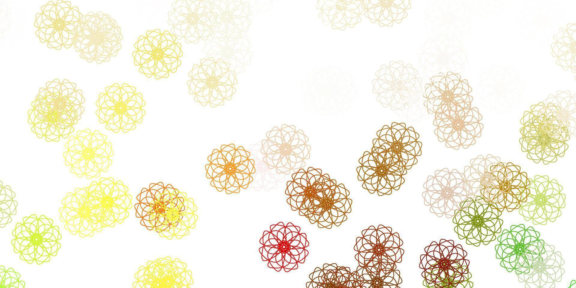Light green, yellow vector natural artwork with flowers.