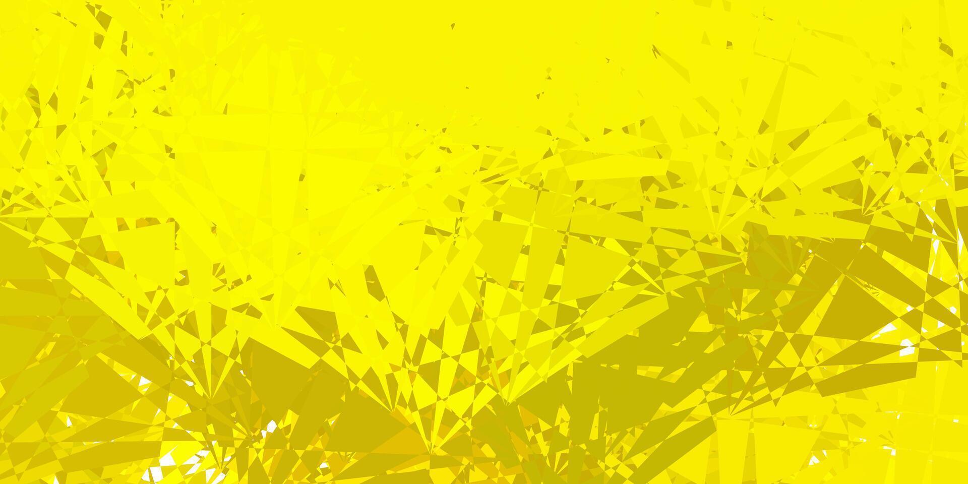 Fondo de vector verde oscuro, amarillo con triángulos, líneas.