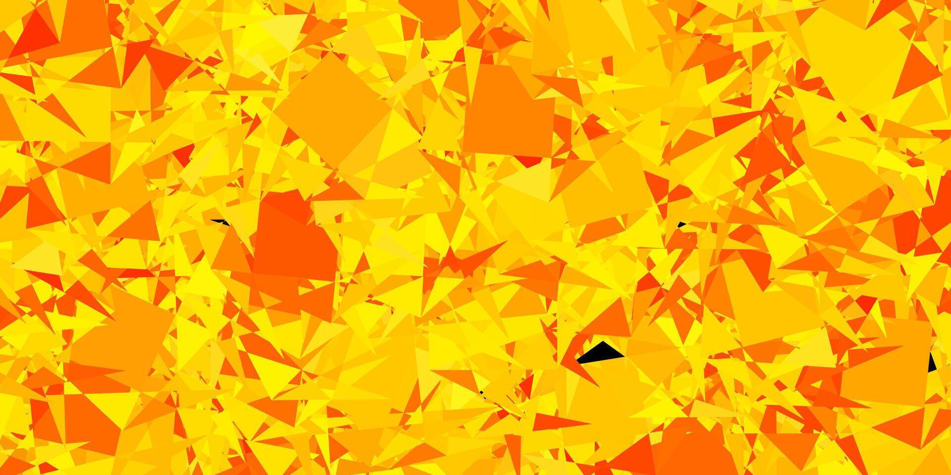 Dark Orange vector texture with random triangles.