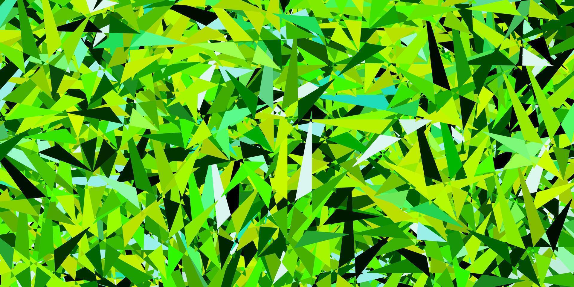 Dark Green, Yellow vector background with triangles.