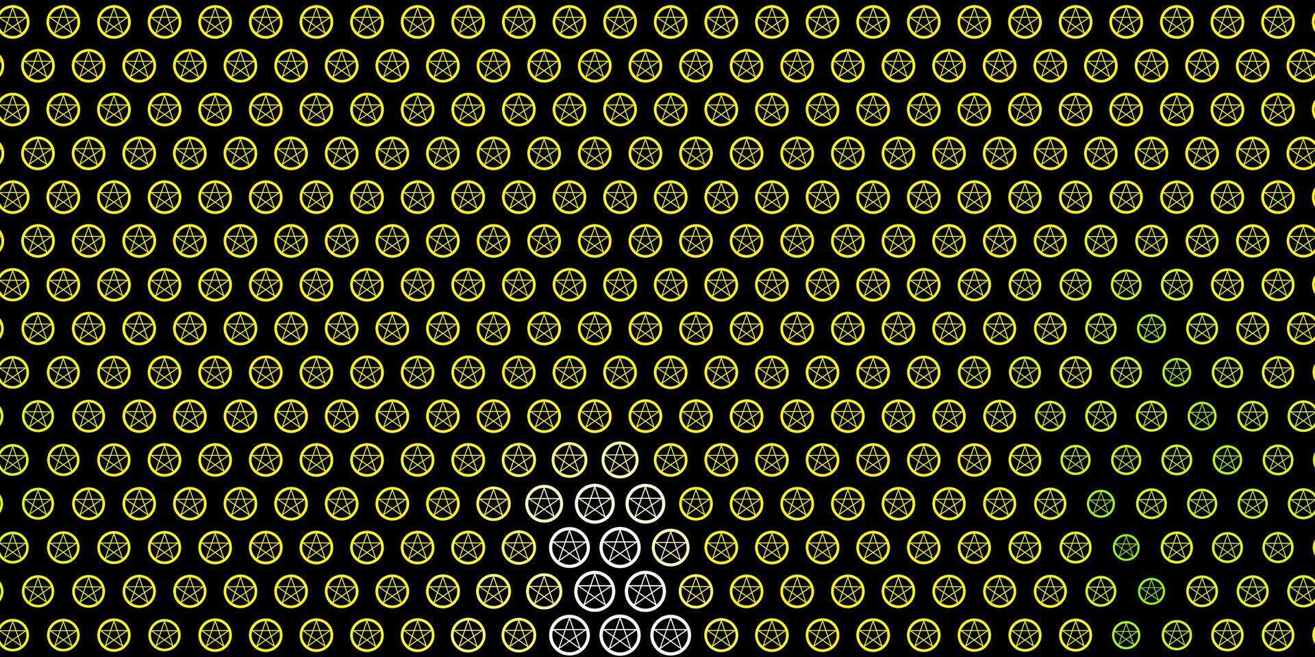 Dark Green, Yellow vector texture with religion symbols.