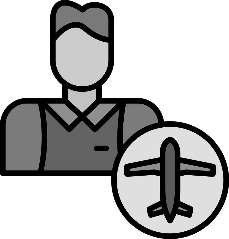 icono de vector de auxiliar de vuelo